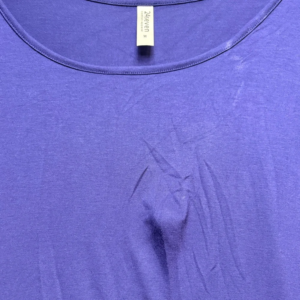 Long Sleeve Knee Length Asymmetrical Plus Size Tunic Top navy color - Picture 4 of 6